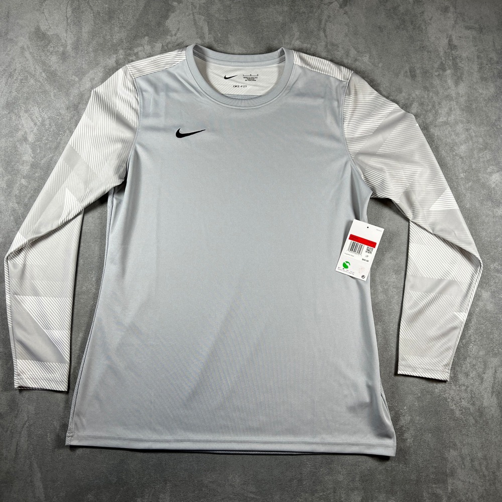 NEW Nike Dri-Fit Shirt Womens L Large Gray Long Sleeve Crew Neck